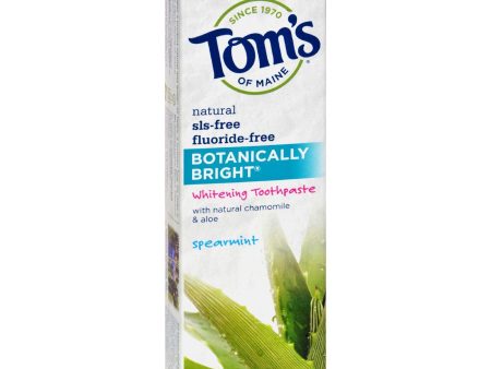 Tom s Of Maine Botanically Bright Whitening Toothpaste Spearmint - 4.7 Oz - Case Of 6 For Sale