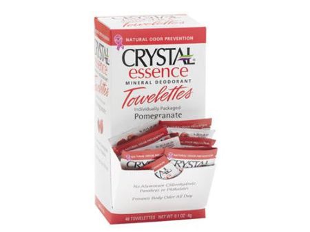 Crystal Essence Mineral Deodorant Towelette - Pomegranate - Case Of 48 For Cheap