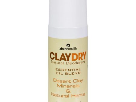 Zion Health Clay Dry Natural Deodorant - 3 Oz Supply