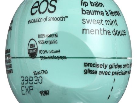 Eos Products Lip Balm - Organic - Smooth Sphere - Sweet Mint - .25 Oz - Case Of 8 Online now