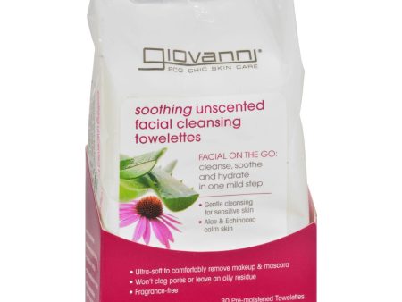 Giovanni Facial Cleansing Towelettes - Unscented - 30 Pre-moistened Towelettes For Cheap