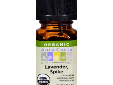 Aura Cacia Organic Essential Oil - Lavender Spike - .25 Oz Supply